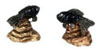 Dollhouse Miniature Fish On A Rock/Black/2Pcs