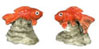 Dollhouse Miniature Fish On Rock/Orange/2Pcs