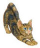 Dollhouse Miniature Stretching, Brown, Cat