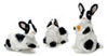 Dollhouse Miniature Rabbit Set Of 3, Black & White