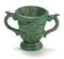 Dollhouse Miniature Roma Urn Green 1Pc
