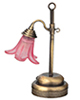 LED Antique Gold Table Lamp with Pink Shade