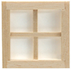 Dollhouse Miniature 1/2" Scale: Single 4-Light Window