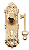 Dollhouse Miniature Opryland Door Handle Set with/Key