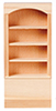 Dollhouse Miniature Bookcase, 1 Section 4 Shelves