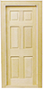 Dollhouse Miniature Interior 6-Panel Door W/Trim