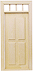 Dollhouse Miniature 1/2" Scale: 4 Panel Pre-hung Door