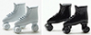 Dollhouse Miniature Roller Skates, Assorted White Or Black
