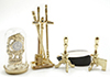 Dollhouse Miniature Brass Fireplace Access. W/Clock