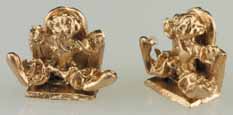 Dollhouse Miniature Bookends, Clown, Gold Color