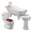 Dollhouse Miniature Reutter's Porcelain Fine Dollhouse Miniature White Bathroom W/Low Toilet