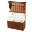 Dollhouse Miniature Reutter Porcelain Empty Sink Cabinet, Walnut