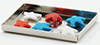 Dollhouse Miniature Red White and Blue Cookies On Baking Sheet