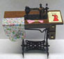 Dollhouse Miniature Walnut Sewing Machine Pattern