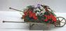 Dollhouse Miniature Wheelbarrow with Flowers 5 X 2 3/4