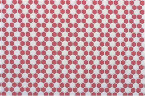 Dollhouse Miniature Tile: Hexagons, 12X16, Red/White