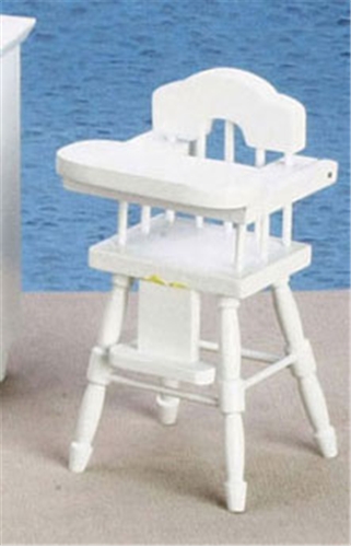 Dollhouse Miniature High Chair, White