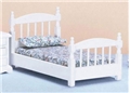 Dollhouse Miniature Single Bed, White