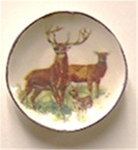Dollhouse Miniature Deer Family Plate