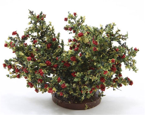 Dollhouse Miniature Rose Bush, Large, Red