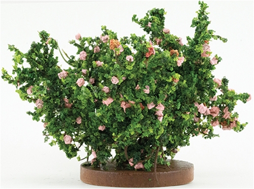 Dollhouse Miniature Rose Bush, Small, Pink