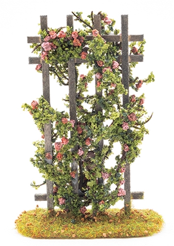 Dollhouse Miniature Rose Trellis, Pink