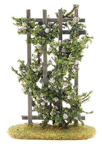 Dollhouse Miniature Rose Trellis, White