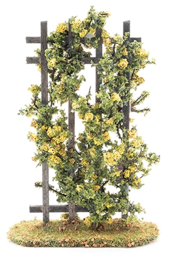 Dollhouse Miniature Rose Trellis, Yellow