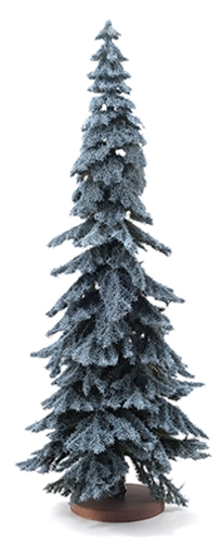 Dollhouse Miniature Spruce Tree, 10 Inch Tall, Blue
