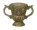 Dollhouse Miniature 3Pc Urn, Brown W/Moss