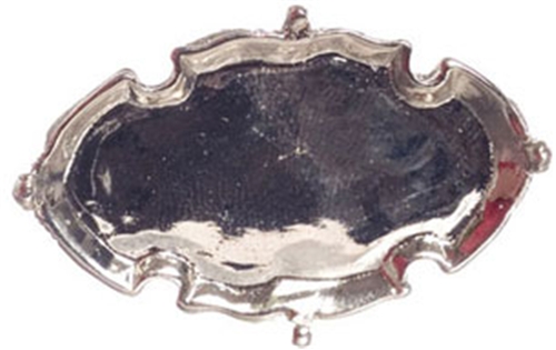 Dollhouse Miniature Silver Tray, 2In