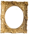 Dollhouse Miniature Gold Plated Frame, Oval 2-3/4X3-1/8In