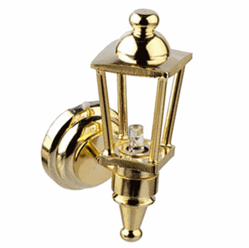 Dollhouse Miniature Led Brass Carriage Lamp
