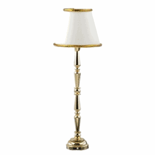 Dollhouse Miniature Led Brass Floor Lamp