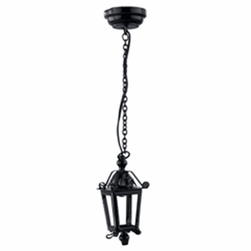 Dollhouse Miniature Led Black Hanging Coach Lamp