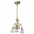 Dollhouse Miniature Led 3-Arm Frosted Down Tulip Chandelier