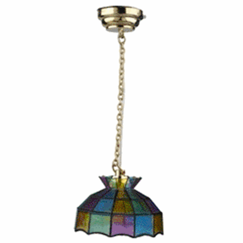 Dollhouse Miniature Led Tiffany Hanging Lamp
