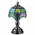 Dollhouse Miniature Led Nickel Tiffany Table Lamp