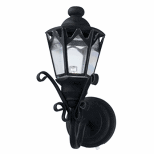 Dollhouse Miniature Led Black Fancy Coach Lamp