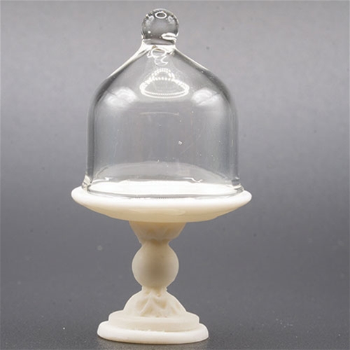 White Pedestal with Glass Cover