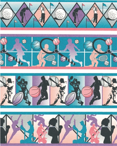 Dollhouse Miniature Wallpaper, Jewel Border