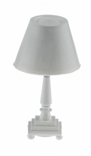Dollhouse Miniature Traditional Table Lamp, White