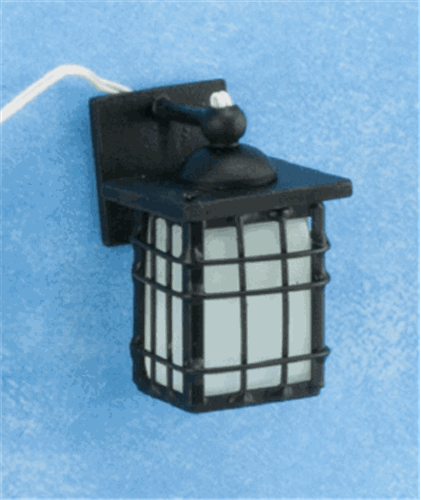 Dollhouse Miniature Craftsman Outdoor Coach Lamp, Black