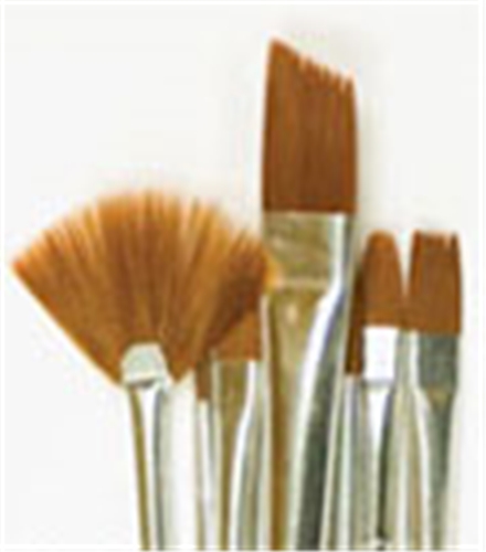 Dollhouse Miniature Plaid Brown Nylon Brush Set, 10pc