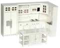 Dollhouse Miniature Kitchen Set, 8 Pc, White