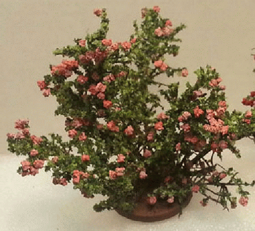 Dollhouse Miniature Rose Bush, Large, Pink