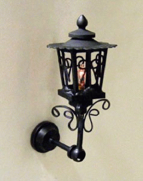Antique black cast iron carriage lamp lantern