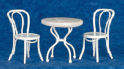 Marble Top Cafe Table with 2 Chairs