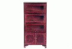 Bookcase with 3-Glass Doors, Walnut