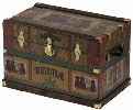 Dollhouse Miniature Lithograph Wooden Trunk Kit, Teddy Bear
